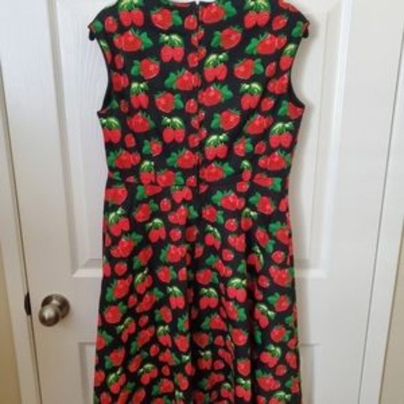 Lindy Bop Strawberry Swing Dress Women's Size Medium - Picture 3 of 3